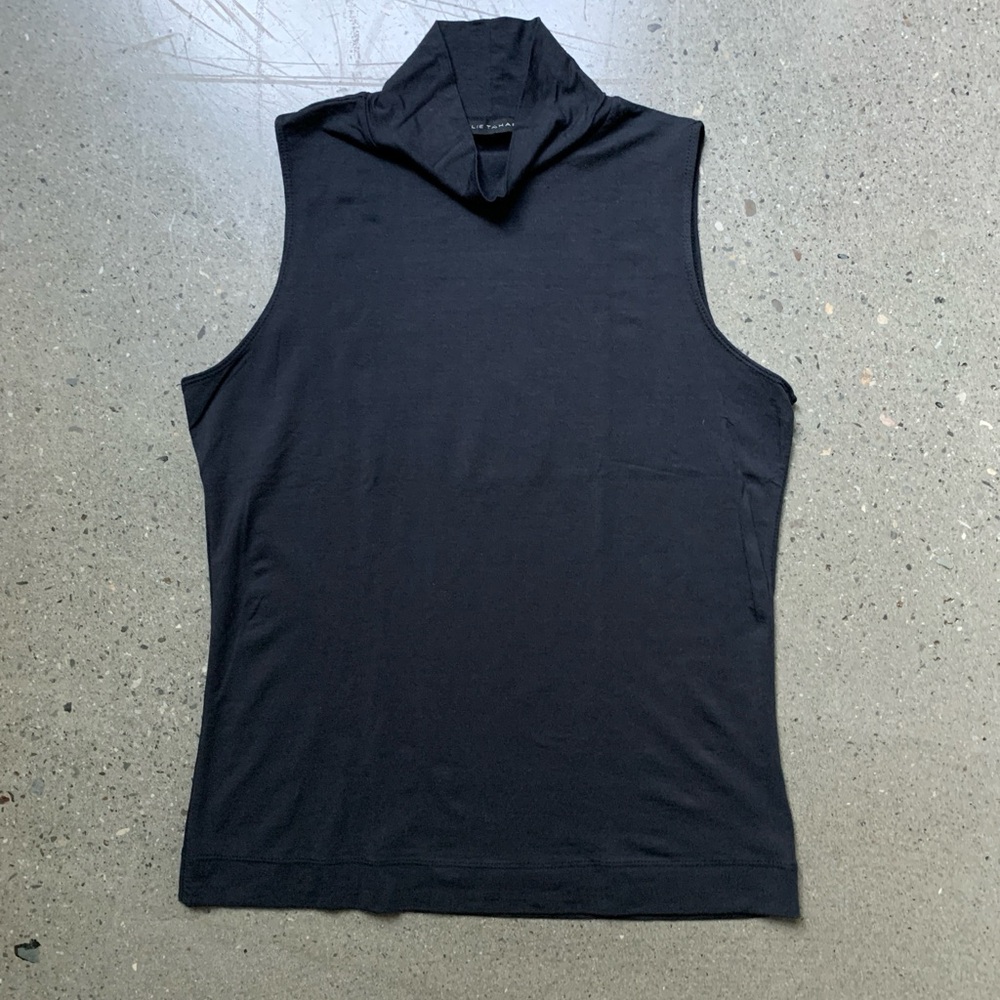 Elie Tahari Black Sleeveless Fitted Tank Top